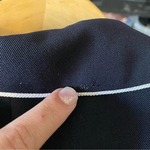 Austin Reed Vintage Navy Blue White Piping 100% Worsted Wool Blazer Women's 6 - Picture 10 of 11